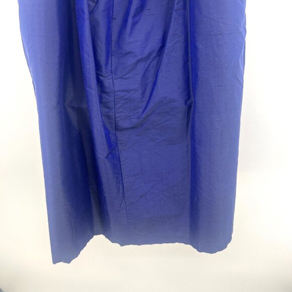 Lula Kate Deep Blue 100% Silk Cross Back Embellished Dress Women's 8 - Picture 8 of 9